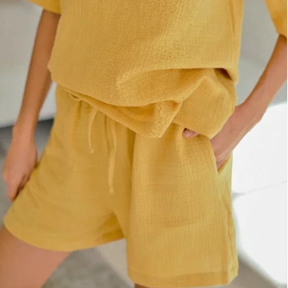 Muslin Cotton Womens Pajama Sets - Short Sleeve and Shorts Pajamas - Cute Pajama - Picture 2 of 8